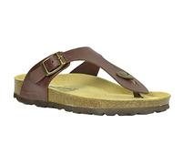 Sanosan Geneve Leather Women's Designer Thong Sandals (8 UK, Brown Leather)
