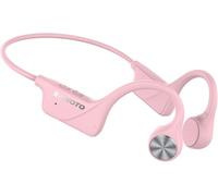 SANOTO Swimming Headphones Bone Conduction Headphones, Open Ear Wireless Bluetooth 5.2 Sport Headset IP68 Waterproof 8G MP3 for Running Fitness Gym Walking Cycling Pink