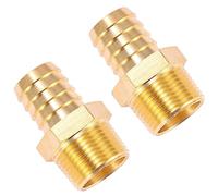 Sanpaint 2 Pack Brass Hose Tail Barbed Fittings, Adapter, 1'' Barb x 1'' NPT Male Pipe