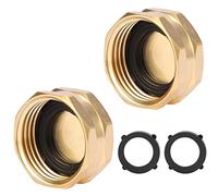 Sanpaint 2 Pack Garden Hose End Caps with Washers, Brass Spigot Cap, 3/4" Female End Cap