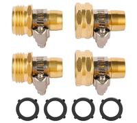 Sanpaint,Brass Garden Hose Repair Connector with Clamps, Fit for 3/4" or 5/8" Garden Hose Fitting,2-Set