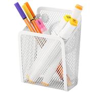 Sanpaint Magnetic Pencil Holder,Mesh Stainless Steel Pen Basket, Metal Writing Utensil Storage Organizer for Whiteboard,Blackboard,Kitchen, Locker, Home, or Office