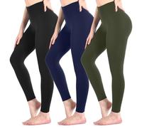Sanpetix 3 Pack Black Leggings for Women Black/Navy/ArmyGreen SM