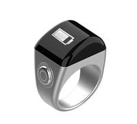 SANPRIO Smart Tasbih Prayer Counter - Digital Tasbih Finger Counter Muslim Islamic Prayer Smart Rings with Battery Charging Case APP Support and OLED Screen Waterproof and Digital for Muslims, 12.5