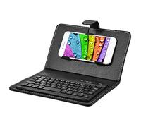 Sanpyl Bluetooth Keyboard for Phone, Mini Portable Bluetooth Keyboard with Flip Protective Cover Foldable Keyboard Case, Suitable for 4.5"-6.8" Smartphone Mobile Phone(Black)