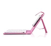 Sanpyl Bluetooth Keyboard for Phone, Mini Portable Bluetooth Keyboard with Flip Protective Cover Foldable Keyboard Case, Suitable for 4.5"-6.8" Smartphone Mobile Phone(Pink)