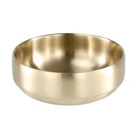 SANQIAHOME 1400mlQuality Double-Walled Stainless Steel Large Salad Bowl,Heat-Insulated and Anti-Scald Large-Capacity Soup Bowl,Gold
