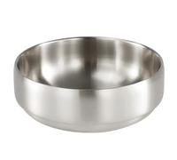 SANQIAHOME 47oz/1400ml Quality Double-Walled Stainless Steel Large Salad Bowl,Heat-Insulated and Anti-Scald Large-Capacity Soup Bowl,Silver