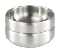 SANQIAHOME 47oz/8.3 Quality Stainless Steel Salad Bowl 2pcs/Set Double-Walled Anti-Scald, Dishwasher Safe, Large Serving Bowl for Family & Parties Silver