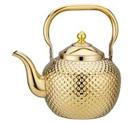 SANQIAHOME Gold Teapot with Infuser 42oz(1.2 litres) 4-5 Cups, Stainless Steel Water Boilers Loose Leaf Tea Maker Water Kettle for Stovetop