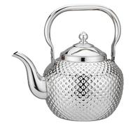 SANQIAHOME Silver Teapot with Infuser 52oz(1.5 litres) 5-6 Cups, Stainless Steel Water Boilers Loose Leaf Tea Maker Water Kettle for Stovetop