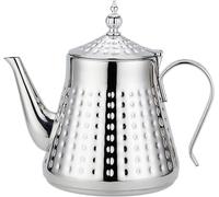 SANQIAHOME Stainless Steel Teapot 1.2L(40oz) 4-5 Cups,with Removeable Infuser,Good Pour,Hammer Patterned, Brew Loose Leaf Tea Bag,Silver