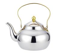 SANQIAHOME Stainless Steel Teapot with Removeable Infuser 42oz(1.2 litres) 4-5 Cups Good Pour to Brew Loose Leaf Tea Metal Silver Teapot，DD Thickened Mirror Polished Stovetop Tea Maker