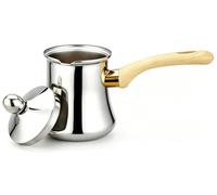SANQIAHOME Turkish Coffee Pot 550ml, Stainless Steel Cezve & Milk Warmer | Stainless steel Turkish coffee pot with lid & bakelite handle. 550ml capacity. Compatible with gas, electric & ceramic hobs.