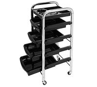 Sanqiao Storage Trolley Hairdresser Cart on wheels, Barber Beauty Hairdressing Trolley Cart with 5 Drawers for Salon Spa, Silver