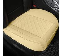 SanQing 2PCS Luxury PU Leather Car Seat Covers Protectors Cushions for Front Seat Compatible with 90% Vehicles (Sedan SUV Truck Mini Van) (BEIGE)