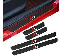 SANQIUTOU 4pcs Car Door Sill Protector Strips for Seat FR Leon Ibiza cupra, Carbon Fiber Threshold Protective Film Kick Plate Cover Sticker Interior Accessories