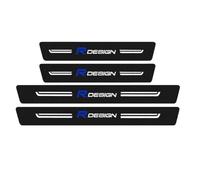 SANQIUTOU 4pcs Car Door Sill Protector Strips for Volvo R Design XC60 S60 CX60 V70 XC40 V60, Carbon Fiber Threshold Protective Film Kick Plate Cover Sticker Interior Accessories