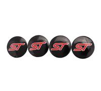 SANQIUTOU 4pcs Hub Center Cap Stickers for ST 56MM, Black Silver Plastic Metal Self-Adhesive Car Wheel Centre Cover Badge Stickers Sunscreen Waterproof Dustproof