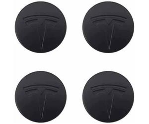 SANQIUTOU 4pcs Hub Center Cap Stickers for Tesla Model 3 56mm,Car Logo Protective Sticker Car Wheel Centre Cover Badge Sticker Sunscreen Waterproof Dustproof