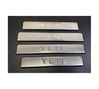 SANQIUTOU Car Door Sill Protector Strips for Skoda Yeti 2009-2015 2016 2017, Sticker Trim Non Slip Anti Scratch Stainless Steel Material, 4 Pcs