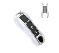 SANRILY Key Fob Replacement Cover for Porsche Cayenne 911 Taycan Panamera 2020 Keyless Entry Remote Key Case ABS Plastic Key Protector Shell White