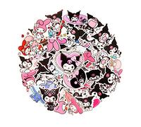 Sanrio 100pcs Kuromi & My Melody Cute Stickers - Kawaii Waterproof Vinyl Stickers for Kids Party Bags, Laptops, Skateboards & Scrapbooking