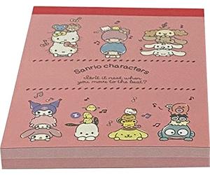 Sanrio Characters Mini Block Notepad Small Size Memo Pad Paper 2design 100sheets Japan (Vertical Nice feel)