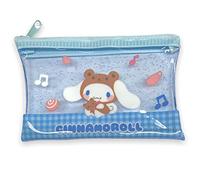 Sanrio Cinnamoroll Accessories Cosmetic Flat vinyl Mini pouch Zipper Case Bag 4.7 in (W) × 3.0 in (H), Blue