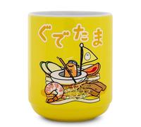 Sanrio Gudetama Sailing On Ramen Asian Ceramic Tea Cup | Holds 9 Ounces