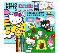 SANRIO Hello Kitty and Friends Coloring Book Jumbo Set - Bundle Activity Book Featuring My Melody, Kuromi, Keroppi, More Plus Stickers, Crayons | Hello Kitty Coloring Set for Girls, Kids