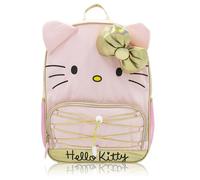 Sanrio Hello Kitty Backpack for Girls | 16" Bookbag with 3D Ears, Gold Bow & Bungee Front Pocket | Pink Hello Kitty School Bag, Kids, Toddlers, Teens | Cute Travel Daypack, Top Handle, Ages 3+