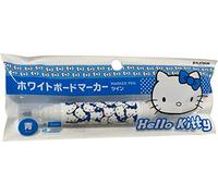 Sanrio Hello Kitty Both Sides Twin 1mm & 5mm Marker Pen with Clip Stationery Japan for White Board (Blue)