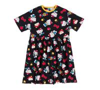 Sanrio Hello Kitty Classic All Over Print Black Smock Dress