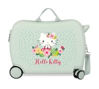 Sanrio Hello Kitty Floral Kitty Children's Suitcase, Green, 50 x 38 x 20 cm, Rigid, 2.1 kg, Side Combination Closure, ABS, 2.1 kg, 34 L, Hand Luggage