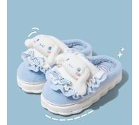 Sanrio Hello Kitty Home Fuzzy Slipper Cartoon Kuromi Cinnamoroll Yk2 Women Winter Plush Non Slip Slippers Girl Cute Flat Shoes blue 200 19cm