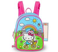 SANRIO Hello Kitty Mini Backpack - 10" Faux Leather Small Backpack with Front Pocket and Bookmark Bundle | Adjusts to Fit Women, Teens, Girls, Kids