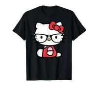 Sanrio Hello Kitty Nerd T-Shirt - Unisex Adults - Black - Short Sleeve - Small - Cotton - T-Shirt