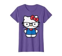 Sanrio Hello Kitty Nerd Unisex-Adults Black Cotton T-Shirt, Small, Short Sleeve