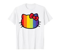 Sanrio Hello Kitty Pride Rainbow Multicolour Cotton 60% Polyester 40% Casual Everyday Crew Neck Short Sleeve Small T-Shirt