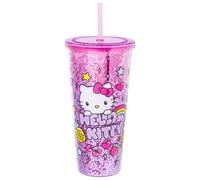 Sanrio Hello Kitty Rainbow Confetti Carnival Cup With Lid and Straw | 32 Ounces