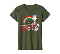 Sanrio Hello Kitty Yardsale Cute Graphic T-Shirt, Women, Olive Green, X-Small