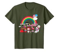 Sanrio Hello Kitty Yardsale Cute Graphic T-Shirt, Youth, Olive Green, X-Small