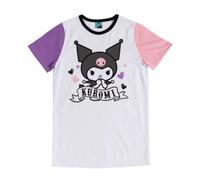 Sanrio Kuromi Contrast Sleeve Scroll T Shirt White
