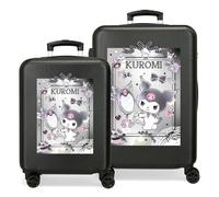 Sanrio Kuromi Dream Closer Suitcase Set, Black, 55/65 cm, Rigid, 7.54 kg, Side Combination Lock, ABS, 7.54 kg, 89 lex, Extendable, Hand Luggage