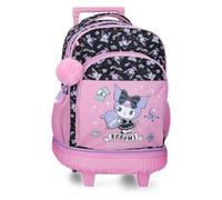 Sanrio Kuromi Fortune Telling Compact Backpack 2 Wheels Pink 32x45x21 cm Polyester