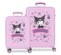 Sanrio Kuromi Retro Pop Luggage Set Purple 46x65x23 cm Rigid ABS Side Combination Lock 91L 5.6kg 4 Double Wheels Hand Luggage