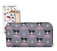 SANRIO Kuromi Wallet Set - Bundle with Faux Leather Coin Purse Plus Phone Wallet, More Handbag with Card Organizer Slots for Women