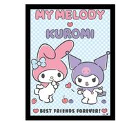 Sanrio My Melody Kuromi BFF Framed Poster Sanrio Multicolor