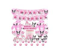 Sanrio My Melody & Kuromi Birthday Banner, Balloons, Cake Toppers & Party Decorations